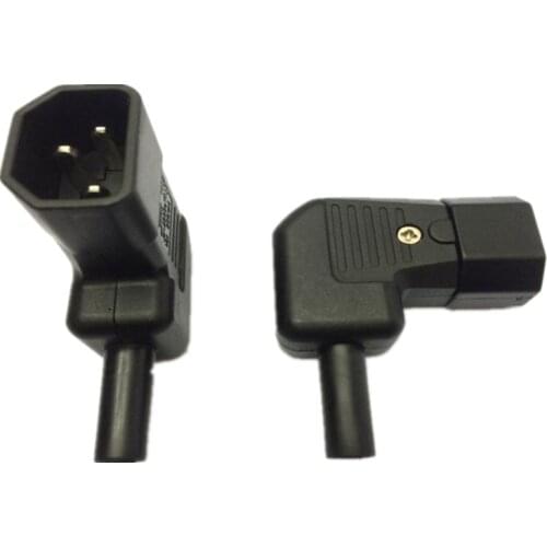 Black 10A 250V IEC320-C14 chassis AC power cord adaptor plug male battery-free welding socket convertor