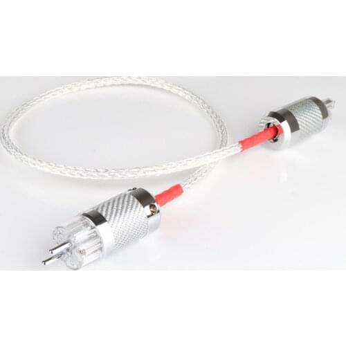 Hi End 8ag 8core Twist Silver plated OCC Power Cable Carbon fiber EU Power cable