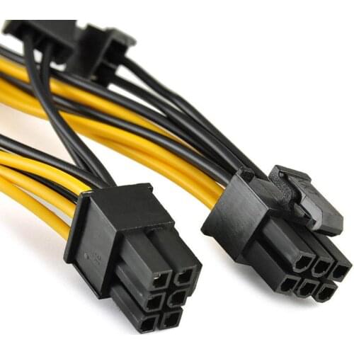 PCI-E 6-pin to 2x 8-pin GPU Graphics Card Power Splitter Cable PCI Express 6pin Female to Male 8pin Power Extension Cable