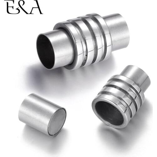 Stainless Steel Magnetic Clasp Hole 8mm 6mm Leather Cord Clasps DIY Bracelet Magnet Buckle Jewelry Making Closure Accessories