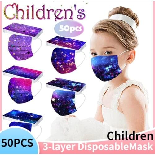 50pc Disposable Mask Children Mask For Kids Breathable Mask For Face Face Mask With Print Fabric Mask For Face Mascarillas