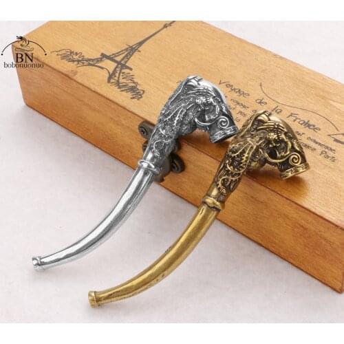Copper Dragon Phoenix Smoke Metal Pipes Portable Creative Smoking Pipe Herb Tobacco Pipe Smoke Men Cigarette Holder Mouthpiece
