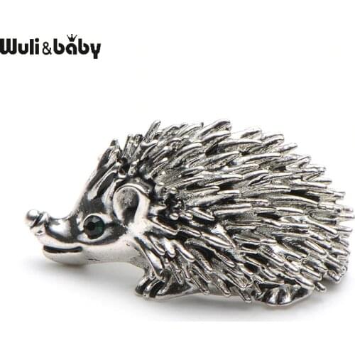 Cute Silver Color Hedgehog Brooches Kawaii Alloy Hedgehog Animal Suits Sweater Dress Hat Brooch Pins Scarf Buckle