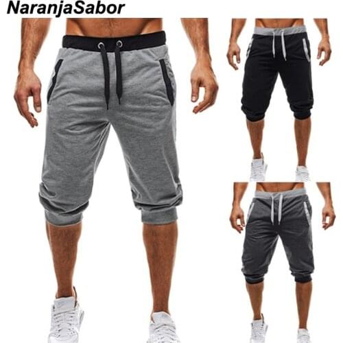 NaranjaSabor Mens Casual Shorts 2020 Spring Summer Men Beach Shorts Male Sport Running Knee Length Pants Brand Clothing N639