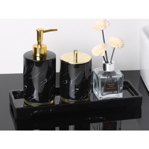 Bathroom Accessories Set ceramic Soap Dispenser Toothpick Bottle Swab Box Aromatherapy Bottles Perfume Bottles Wedding Gift