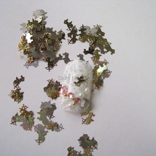 MS10-2 100pcs Gold Cute Cupid Nail Art Metal Sticker Nail Art Decoration Non-adhesive Sticker