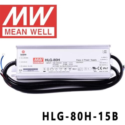 Original Mean Well HLG-80H-15B for Street/high-bay/greenhouse/parking meanwell 75W Constant Voltage Constant Current LED Driver