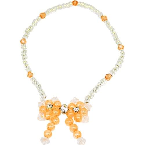 2xDoll Butterfly Flower Necklace Lacing Beads for 18'' Orange