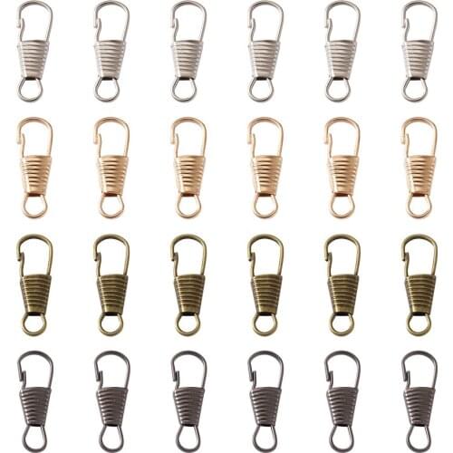 Pandahall Iron Keychain Clasp Jewelry Findings Lanyard Key Chain Hooks for DIY Handmade Accessories Supply Mixed Color 25x9x3mm