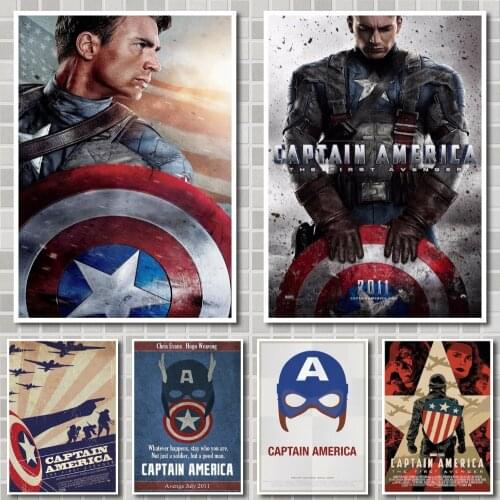 Captain America The First Avenger 2011 Marvel Movie Poster Krafe Paper Prints Art Retro Home Decor Wall Stickers For Kid Room