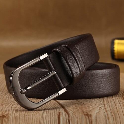 Luxury Design Business Men Belts Pin Buckle Leather Belts For Jeans Brown Retro Waist Strap Belt Classic ceinture homme