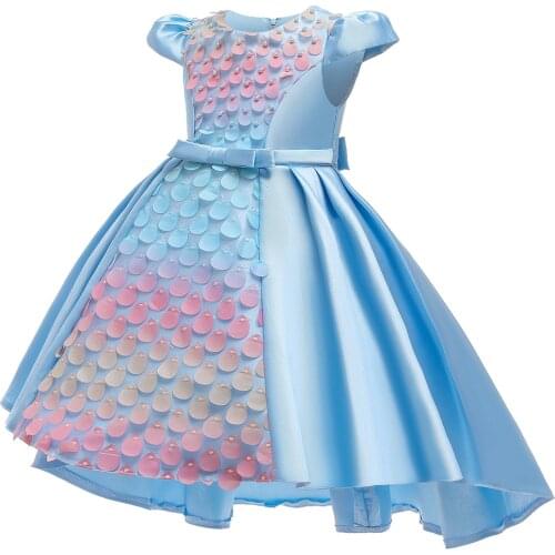 Christmas 2020 Dress Elegant Children Sequins Princess Dress Flower Girls Dresses Kids Formal Evening Party Wedding Dress 3-10Y