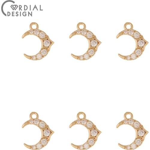 Cordial Design 50Pcs 10*12MM DIY Charms/Jewelry Accessories/Hand Made/Earrings Making/Jewelry Findings & Components/CZ Pendant