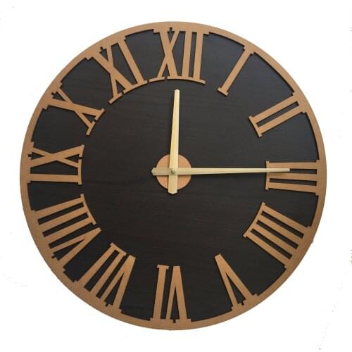 North Designed Tuşpa Gold Roman Decorative Wall Clock 48 Cm