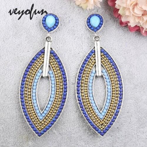 Veyofun Hollow Zinc alloy Acrylic Drop Earrings Vintage Dangle Earrings for Women Fashion Jewelry Wholesale