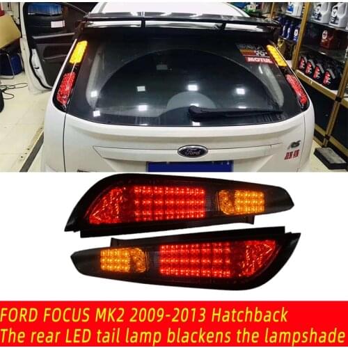 Rear taillights led stop lights steering lights all led beads blackened lampshade for Ford focus MK2 2009-2013 hatchback