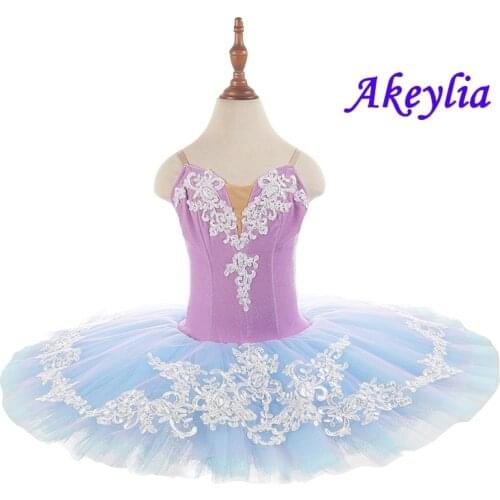 Blue Purple swan lake ballet tutu women platter sugar plum fairy professional pancake ballet tutu for female stage dance wear