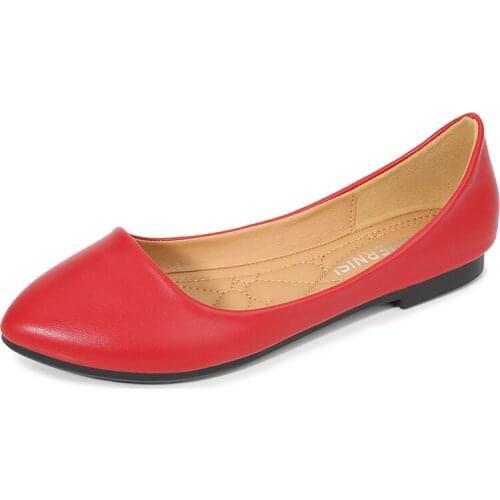 Women Large Size 35-46 Soft Flat Shoes Student low-heeled Leather Shoes Female Lazy Flat Shoes