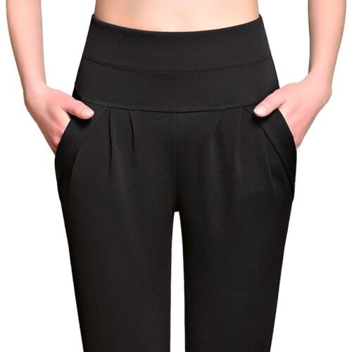 2018 Summer Korean Female Classic High Elastic Waist Women Legging Fashion Slim Solid Color Ankle-length Pants Plus Size 6XL