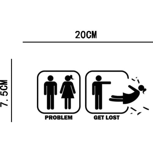 1 Pcs No Problem Bumper Sticker Funny Car Window Paintwork Sticker Vinyl Water Proof Decal Car Styling Accessories 20cm X 7.5cm