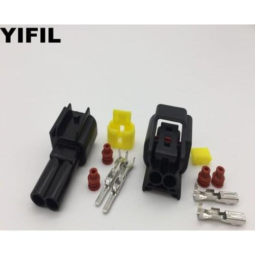 100sets/lot 2 Pin/Way Female And Male Ignition Coil Wire Harness Waterproof Auto Connector For Ford Focus Furukawa FW-C-2F-B