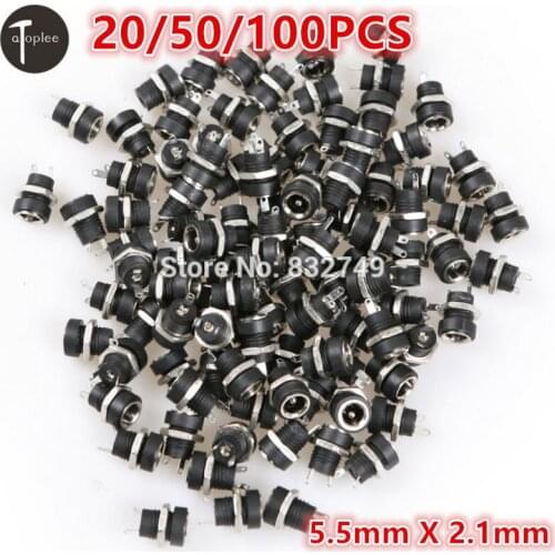 20/50/100PCS 2 Terminal DC12V Socket Outlet Charge Power Supply Jack 5.5X 2.1mm DC Socket Charge Power Supply Jack