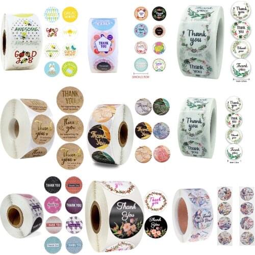 24/500Pcs/roll Handmade With Love/Thank You Sticker For Seal Label Scrapbooking Christmas Stickers Decoration Sticker Stationery