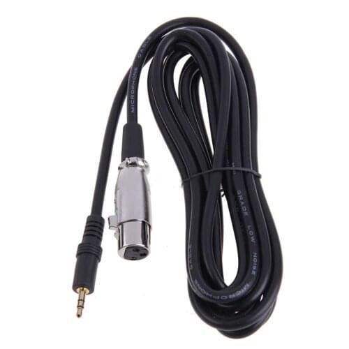 3 Pin XLR Microphone Extension Cable 3.5mm Stereo Jack Plug to 3 Pin XLR Female Cable Microphone Audio Adapter