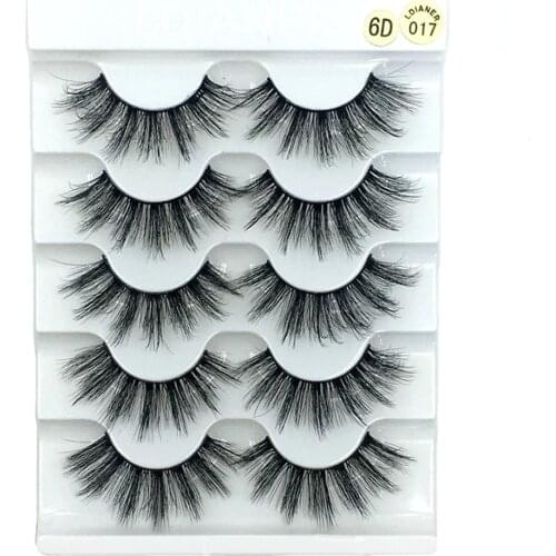 5Pairs/box Women False Eyelashes Thick Long Handmade Magic Eye Lashes Daily Makeup Black Fake Lashes Extension Tools