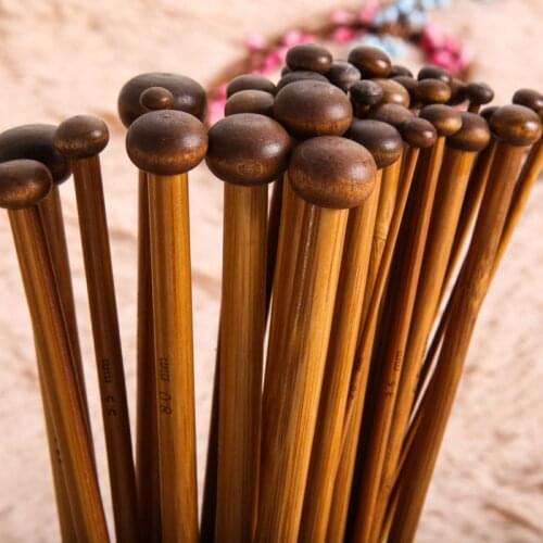 36pcs Set Bamboo Knitting Needles DIY Crochet Hook Handle Home Knitting Weave Yarn Crafts Household Knitting Tools Pointed