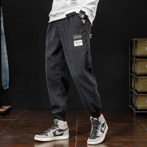 Newly Fashion Cargo Pants Autumn Winter Men Loose Fit Casual Corduroy Harem Trousers Streetwear Hip Hop Joggers Pants Hombre