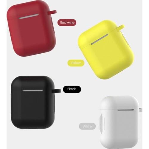 Bluetooth Wireless Earphone Case For AirPods 1 2 Soft Shockproof Cover For AirPods 1 2 Black Blue White Box With Anti-lost Hook