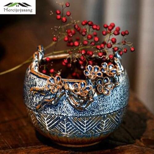 Flowers Vases Incense Burner Table Centerpiece Plant Vase Ceramic Art Tabletop Flower Holder for Home Decoration Best Gifts G082