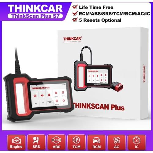 THINKCAR ThinkScan Plus S7 DIY obd2 Car Diagnostic Tool 5 Option Resets System Scan Tool obd2 Code Reader free ship
