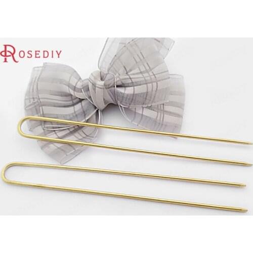 E073)10 pieces 130x13mm,Wire Thickness 2mm Not color Brass Hair Rod Hair Sticks Hairpin Diy Jewelry Findings Accessories