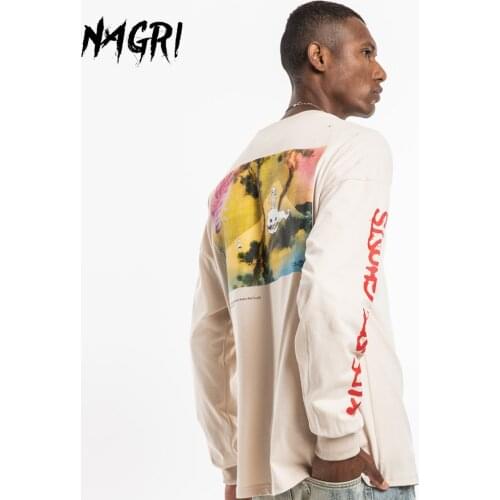 Men Women Hip Hop T shirt Fashion Kanye KIDS SEE GHOSTS Casual Harajuku Pullover Streetwear Cotton T-shirt Long Sleeve Top Tees