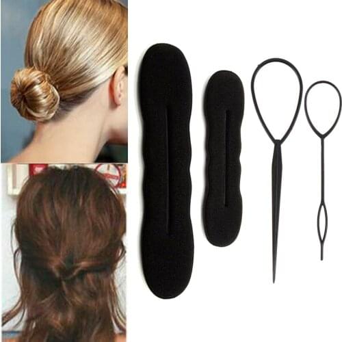 Hair Styling Tool Scrunchie Donut Bun Curler Maker Curly Hair Maker Magic Hair Bun Twist Tool Hair Band Clip Loop Headbands