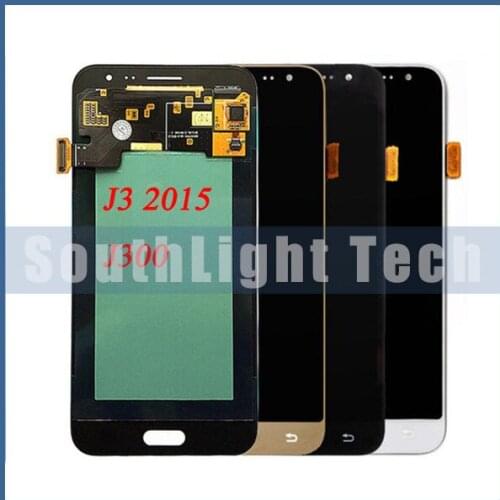 Grade AAA++ Super Amoled For SAMSUNG GALAXY J3 LCD J3 2015 J300 J300F J300H Display Touch Screen Digitizer Assembly Replacement