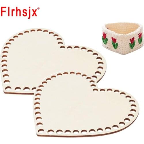 2pcs Wooden Basket Bottom Heart Shape Basket Base Weaving Supplies for Bag Basket Knitting DIY Tools Wood Craft Making