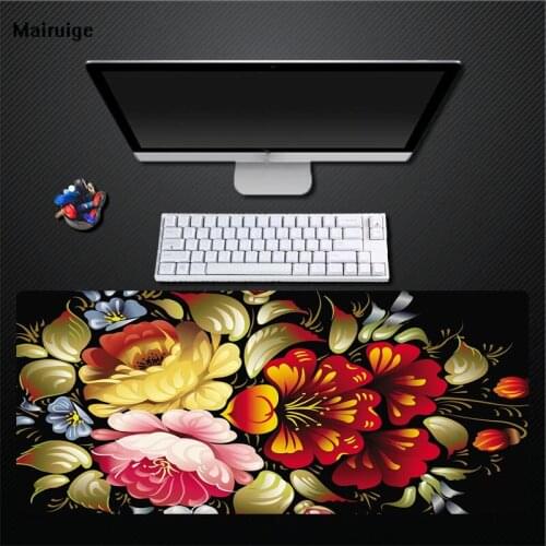 Mairuige Print Abstract Painting Art Flower Mouse Pad Large Size Suitable for Desktop Mat Non-slip Non-fading, Keyboard