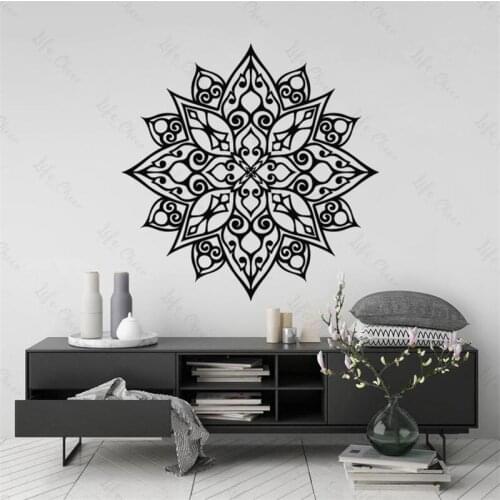 Colorful And Diverse Mandala Flower Wall Stickers Buddhist Yoga Spiritual Decals Meditation Decorative Crafts Indian Murals