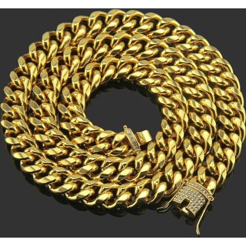 Punk Rock HipHop Cuban Chain Silver Gold Color Iced Out Paved Rhinestones Necklace for Men Jewelry Big Link Chain and Bracelets