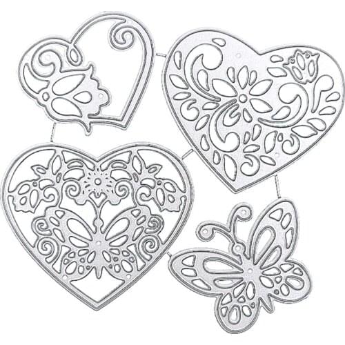 Heart Butterfly Metal Cutting Dies Stencil DIY Scrapbooking Album Paper Card Template Mold Embossing Decoration