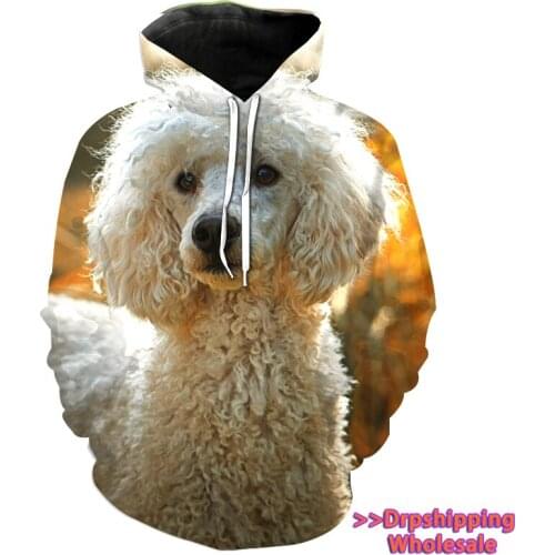 Cute Dog Women Hoodie Casual Jumper Pullover Customized Poodle Long Sleeve Tops Shirt Wholesale Cotton Hoodies Free Dropshipping