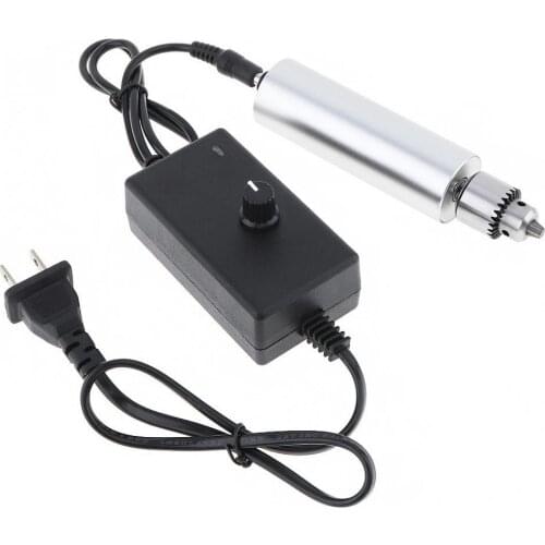DC 3V-24V Mini Electric Hand Drill 385 Motor Rotary Tool with JTO Chuck and Adjustable Power Adapter for Plastic Wood Hole Tools