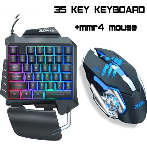 35 keys keyboard Backlit One-Handed Game Keyboard Mouse Set wired Gamer Gaming Mouse and Keyboard Kit For pro gamer