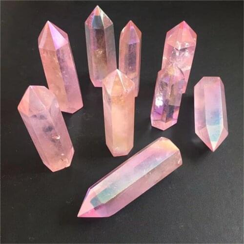 Natural crystals aura clear quartz wand point tower healing stones