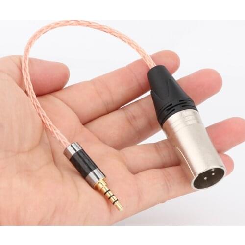Preffair Hi-End 7N OCC Copper Silver Plated 3.5mm TRRS Balanced Male to 4Pin XLR Balanced Female Adapter Cable earphone cable