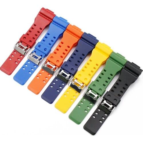 Fashion Rubber Anti-fall Watch Strap For Casio G-SHOCK GA-110 GA-100 GD120 GA110 GA-700 400 Bracelet Wrist Strap 8 Solid Colors