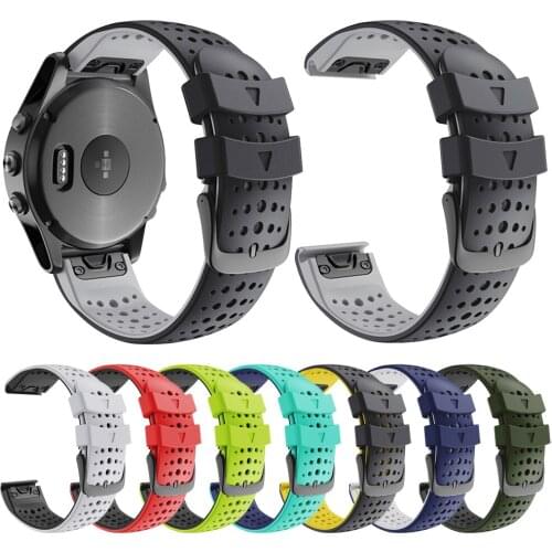 QuickFit 22mm Watch Band For Garmin Fenix 6 Fenix6 GPS Silicone Strap Easy fit Bands For Garmin Fenix 5 Plus Wristband Bracelet
